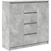 Syfax Credenza con Cassetti Grigio Cemento 100,5x35x98,5cm Truciolato