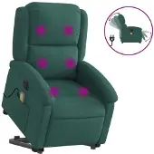 Syfax Poltrona Alzapersona Massaggiante Elettrica Verde Scuro Velluto