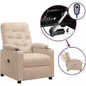 Syfax Poltrona Elettrica Reclinabile Crema in Tessuto