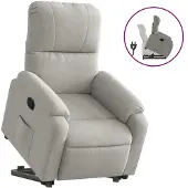 Syfax Poltrona Alzapersona Reclinabile Grigio Chiaro Microfibra