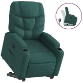 Syfax Poltrona Alzapersona Reclinabile Verde Scuro in Tessuto