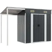 Syfax Capanno Giardino Tetto Esteso Antracite 277x107x181cm Acciaio