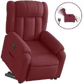 Syfax Poltrona Alzapersona Reclinabile Elettrica Rosso Vino Tessuto