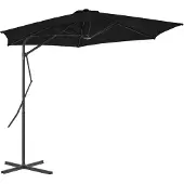 Syfax Ombrellone da Giardino con Palo in Acciaio Nero 300x230cm