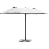 Syfax Ombrello da giardino 370 x 197 x 239 cm Poliestere e Alluminio