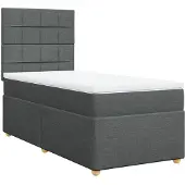 Syfax Giroletto a Molle con Materasso Grigio Scuro 100x200 cm Tessuto