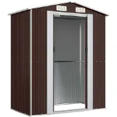 Syfax Capanno da Giardino Marrone Scuro 192x108x223cm Acciaio Zincato