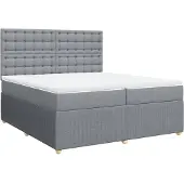 Syfax Giroletto a Molle con Materasso Grigio Chiaro 200x200cm Tessuto