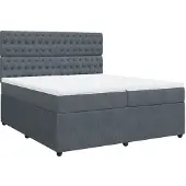 Syfax Giroletto a Molle con Materasso Grigio Scuro 200x200 cm Velluto