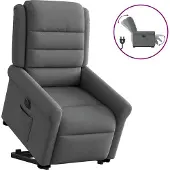 Syfax Poltrona Alzapersona Reclinabile Elettrica Grigio Scuro Tessuto