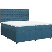 Syfax Giroletto a Molle con Materasso Blu Scuro 200x200 cm in Velluto