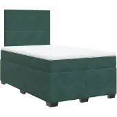 Syfax Giroletto a Molle con Materasso Verde Scuro 120x200 cm Velluto