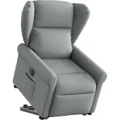 Syfax Poltrona Reclinante Alzapersona Elettrica Grigio Chiaro Tessuto