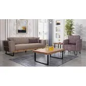 AEA Elegante set di divani da salotto 3 posti imbottiti 2 pezzi