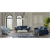AEA Moderne Edelstahl Sofagarnitur Couchtisch Sessel Polster Möbel 4tlg Set