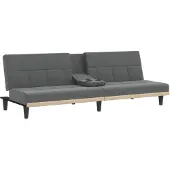 Syfax Divano Letto con Portabicchieri in Tessuto Grigio Scuro