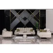 AEA Sofagarnitur Beige 2x 3-Sitzer Sofas 1 Sitzer Stoff Couchen Polster Sofas