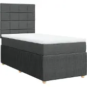 Syfax Giroletto a Molle con Materasso Grigio Scuro 90x200 cm Tessuto