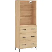 Syfax Credenza Rovere Sonoma 69,5x34x180 cm in Legno Multistrato