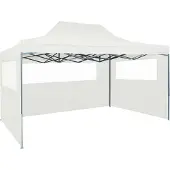 Syfax Tendone per Feste Pieghevole con 3 Pareti 291x413x315 cm Bianco