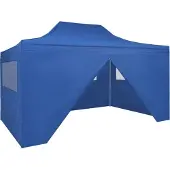 Syfax Tenda Pieghevole Pop-Up con 4 Pareti Laterali 3x4,5 m Blu