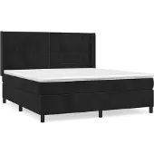 vidaXL Letto a molle con materasso nero 180x200 cm in velluto