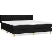 Syfax Giroletto a Molle con Materasso Nero 180x200 cm in Tessuto