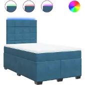 Syfax Giroletto a Molle con Materasso Blu 120x190 cm in Velluto