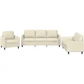 vidaXL Set divano 3 pezzi con cuscini in Pelle finta crema
