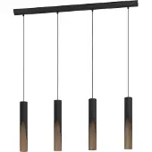Eglo BARBOTTO, nero, marrone, acciaio, legno, universale, IP20, I, GU10