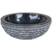 vidaXL Lavabo in marmo 40 cm nero