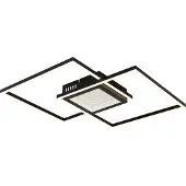 Globo Plafoniera LED Saunders, lunghezza 43 cm, nera, effetto 3D