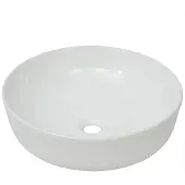 Syfax Lavandino Tondo in Vetroceramica Bianca 41,5x13,5 cm