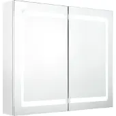 Sonstiges Mobiletto per specchio da bagno Bianco Lucido 80 x 12 x 68 cm