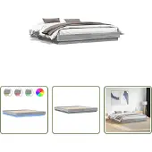 The Living Store Struttura letto con LED Grigio Sonoma 180x200 cm