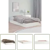 The Living Store Letto in legno massiccio bianco 100x200 cm