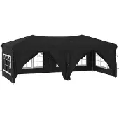 Syfax Tenda per Feste Pieghevole con Pareti Laterali Nero 3x6 m