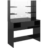 Syfax Toeletta con Luci LED 100x40x135 cm in MDF Nero Lucido