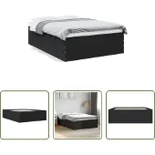The Living Store Struttura letto nera 120x190 cm in materiale ligneo