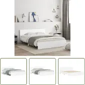The Living Store Struttura letto con testiera bianca 150x200 cm