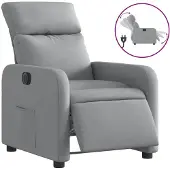 Syfax Poltrona Elettrica Reclinabile Grigio Chiaro in Tessuto