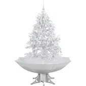 vidaXL Albero di Natale innevato con base ad ombrello bianco 140 cm