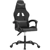 Syfax Sedia da Gaming Girevole Nera in Pelle finta