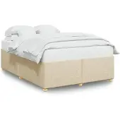 vidaXL Struttura letto senza materasso crema 140x190 cm tessuto