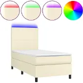 Syfax Giroletto a Molle con Materasso e LED Crema 100x200 cm