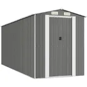 Syfax Capanno da Giardino Grigio Chiaro 192x523x223cm Acciaio Zincato