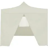 Syfax Gazebo Professionale Pieghevole con 4 Pareti 2x2m Acciaio Crema