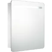 Syfax Armadietto Bagno con Specchio e LED 68x9x80 cm