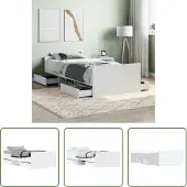 The Living Store Giroletto con testiera e pediera bianco 90x190 cm