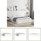 The Living Store Giroletto con cassetti bianco 150x200 cm materiale legno
